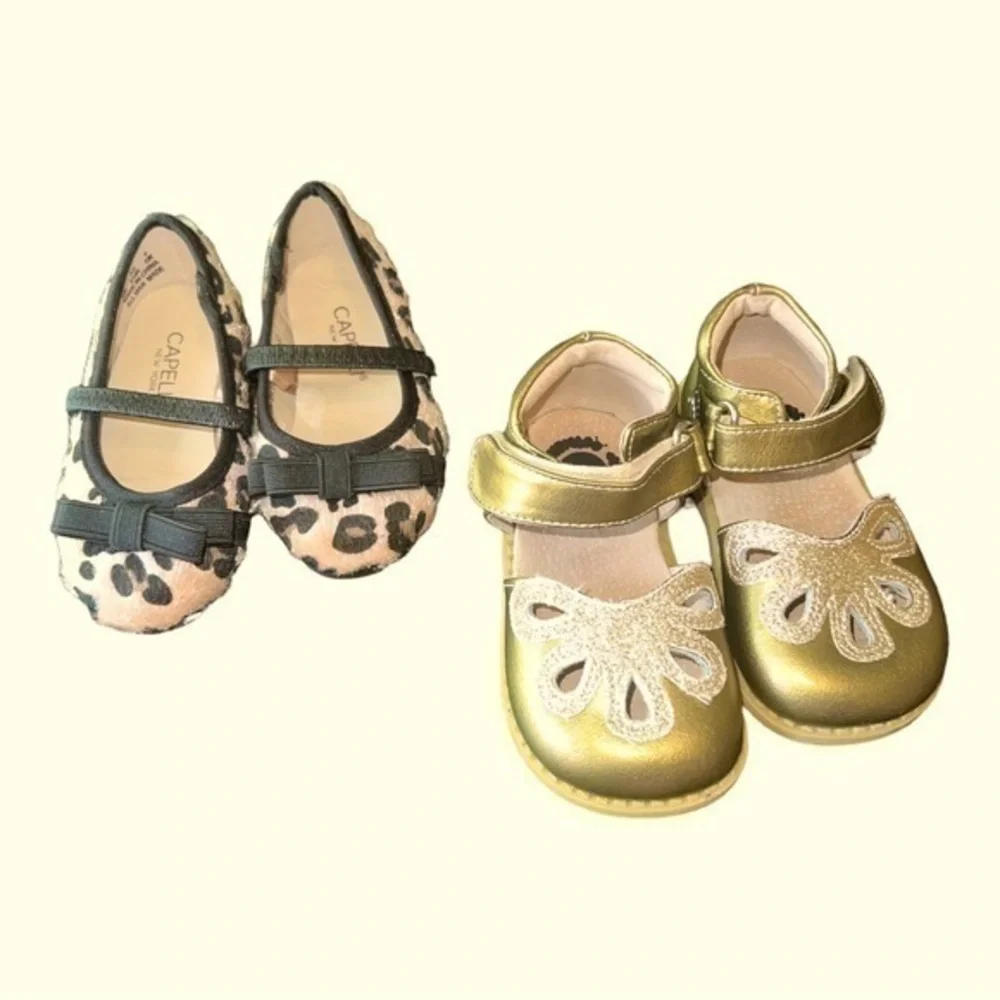 ▶️ Livie & Luca ◀️ Toddler / baby girls  Gold shoes with Capelli New York ballet